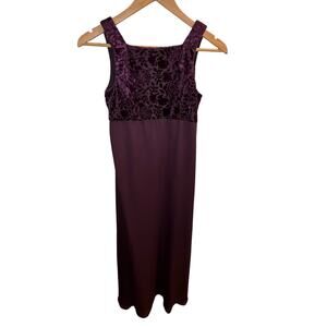 Womens Y2K Velvet Burnout Arianna By Rachel Kaye A-Line Maxi Dress Size 4 Formal